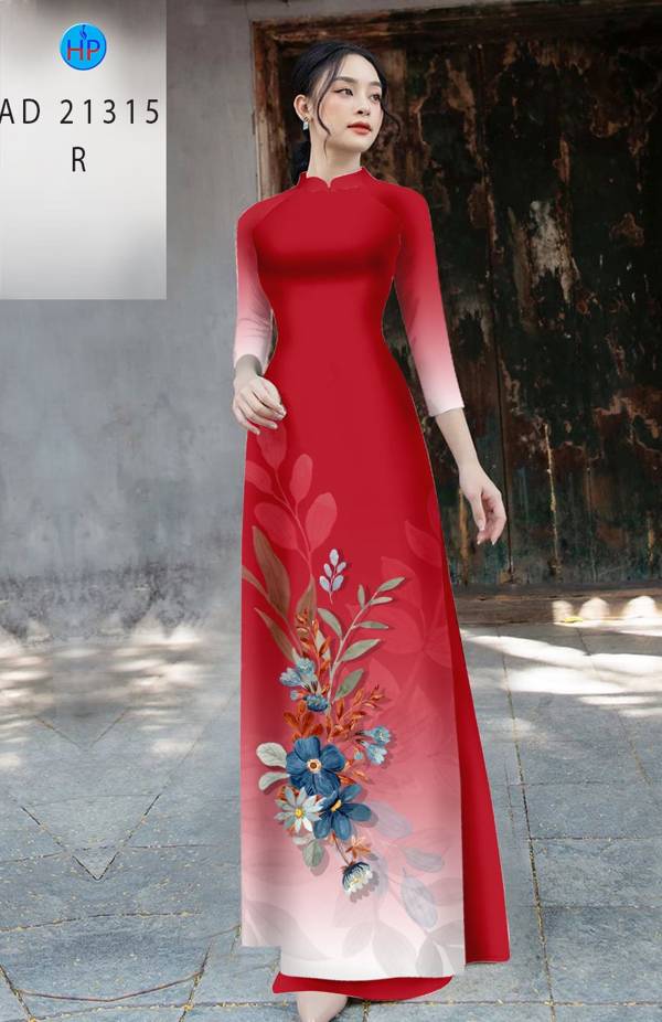 Vải Áo Dài Hoa In 3D AD 21315 16